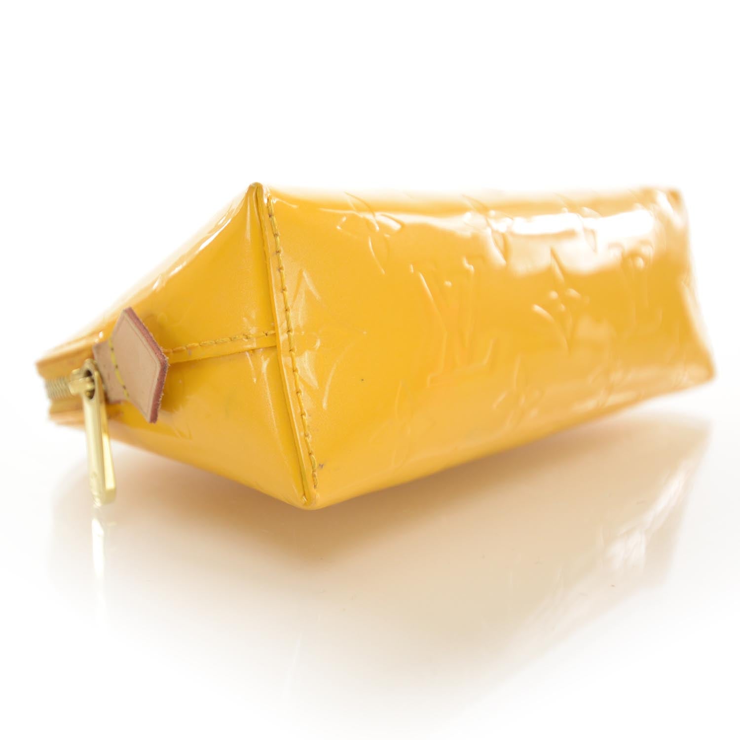 Louis Vuitton Vernis Cosmetic Pouch Yellow Passion 4 of 7