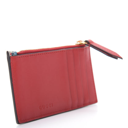 Gucci GG Supreme Monogram Blooms Coin Case Card Holder Beige Blue Navy Hibiscus Red 3 of 7