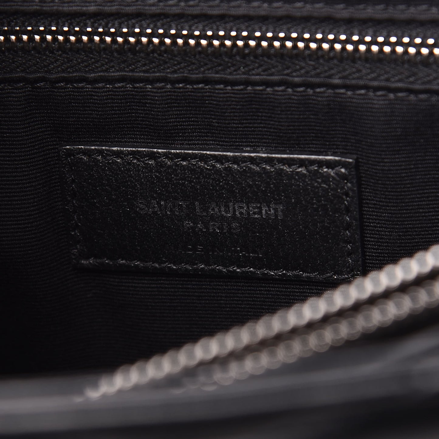 Calfskin Y Quilted Monogram Large Loulou Chain Satchel Black