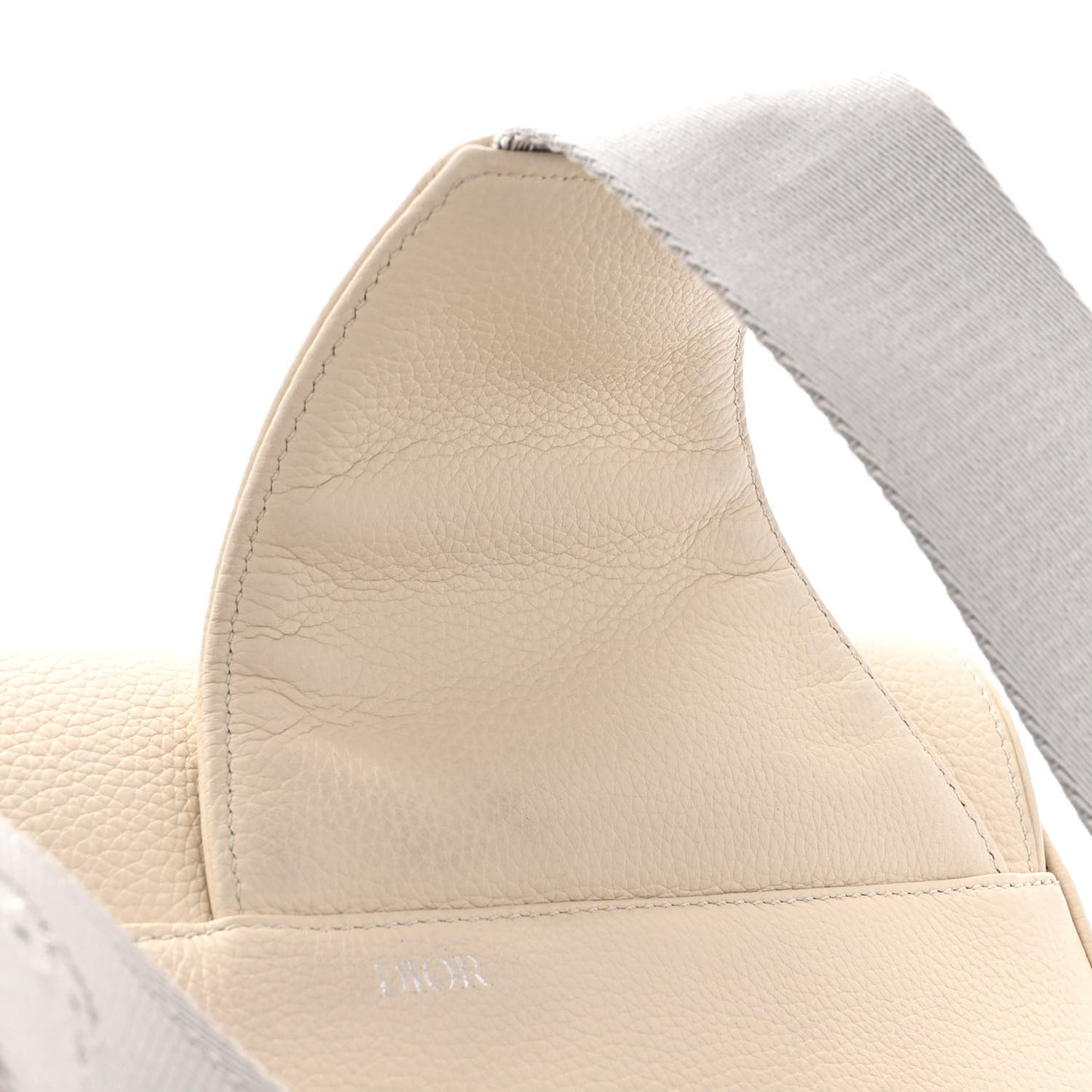 Grained Calfskin Mens Saddle Bag Latte