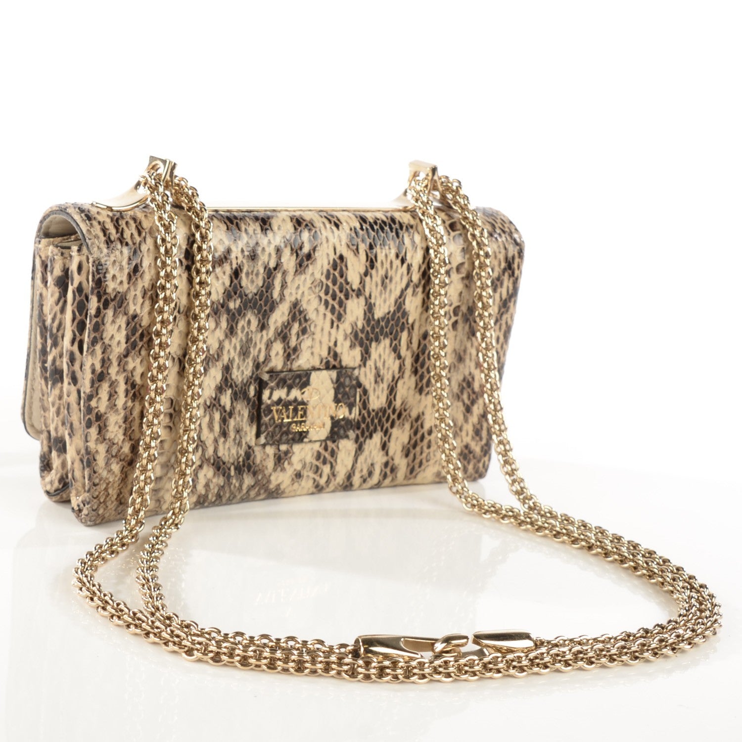 Valentino Garavani Snakeskin Va Va Voom Shoulder Bag Ivory 3 of 8