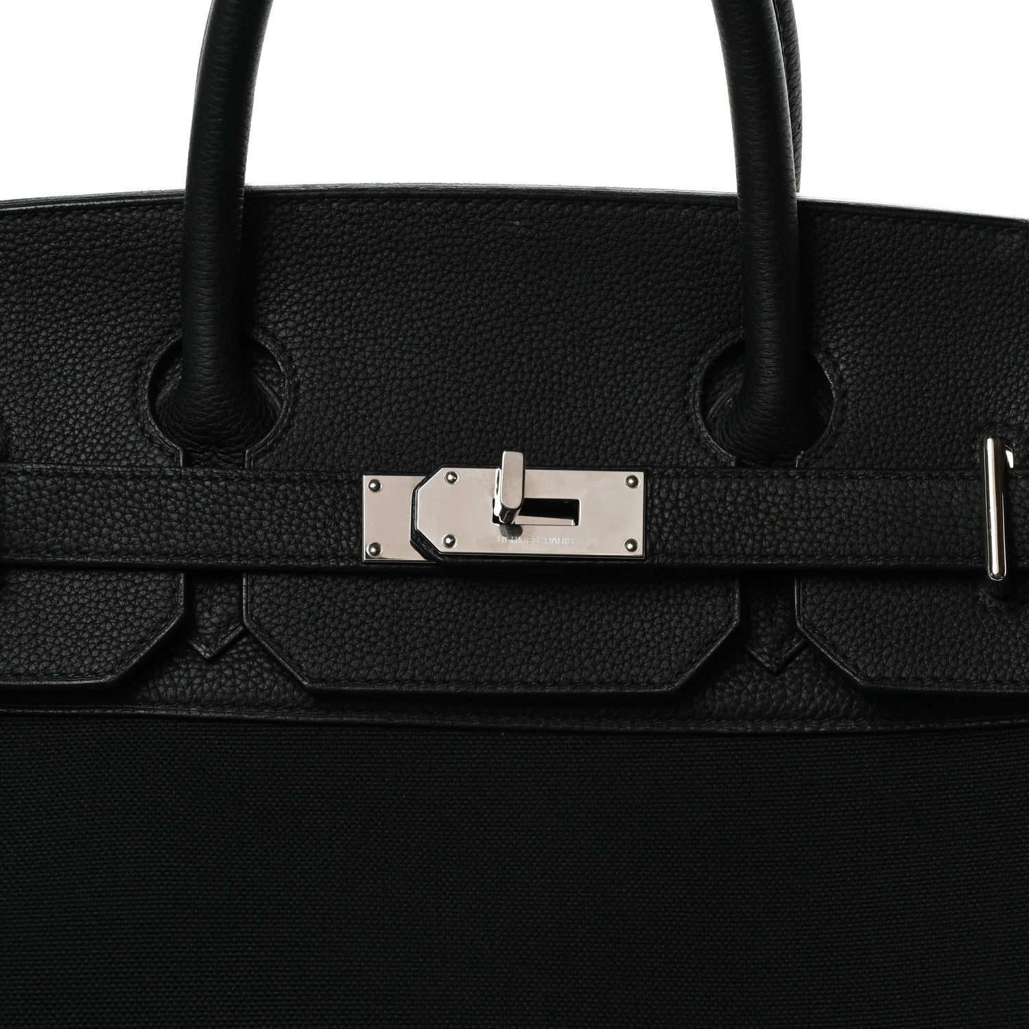 Hermes Togo Toile HAC Travel Birkin 40 Black 7 of 12