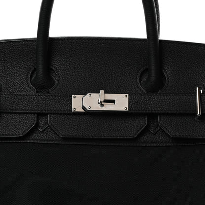 Hermes Togo Toile HAC Travel Birkin 40 Black 7 of 12