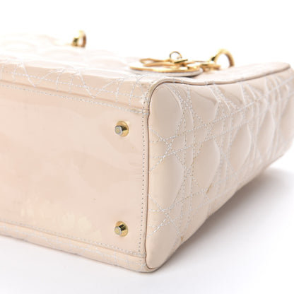 Christian Dior Patent Cannage Medium Lady Dior Beige 7 of 10