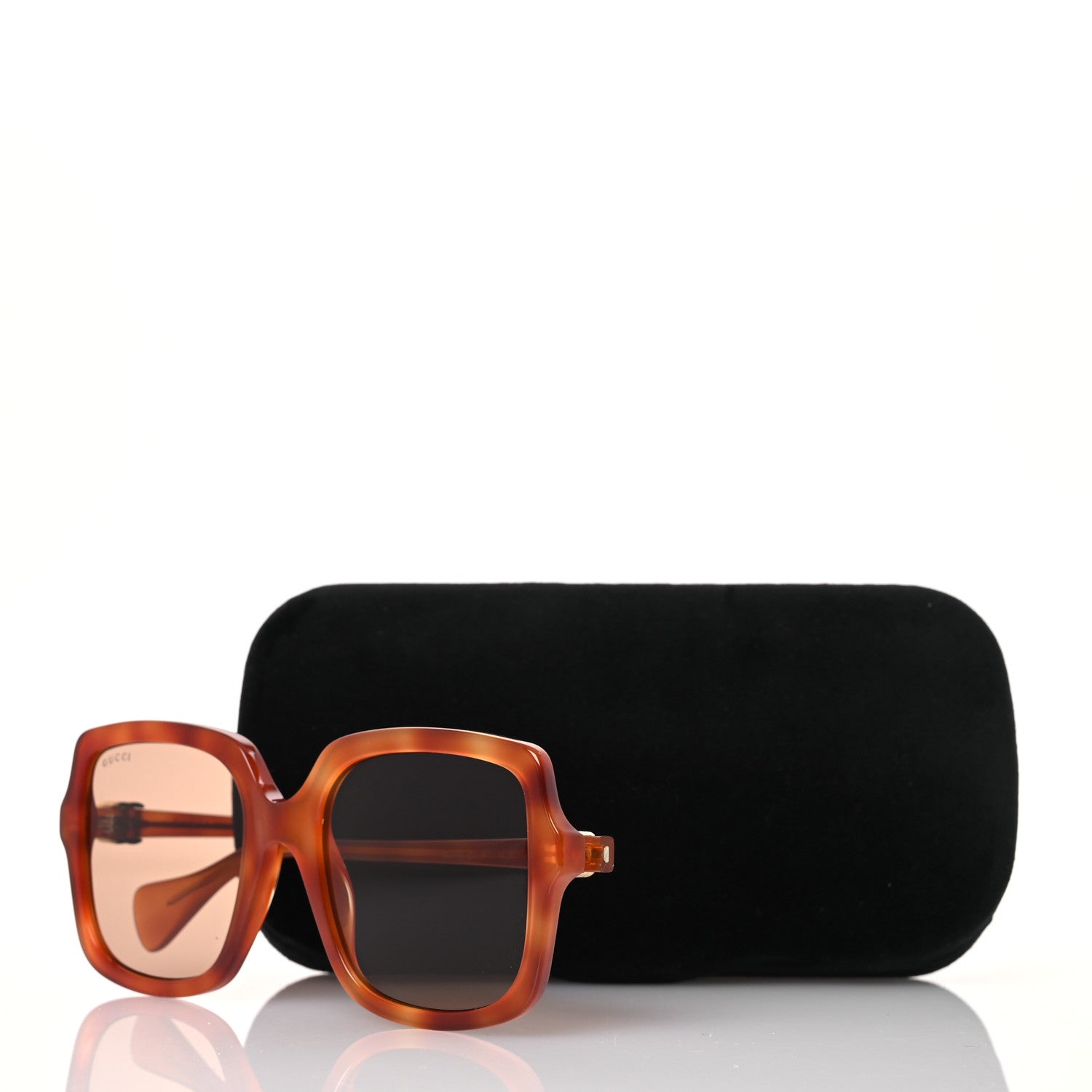 Gucci Acetate Oversize Rectangle Frame GG1070S Sunglasses Tortoise 8 of 8