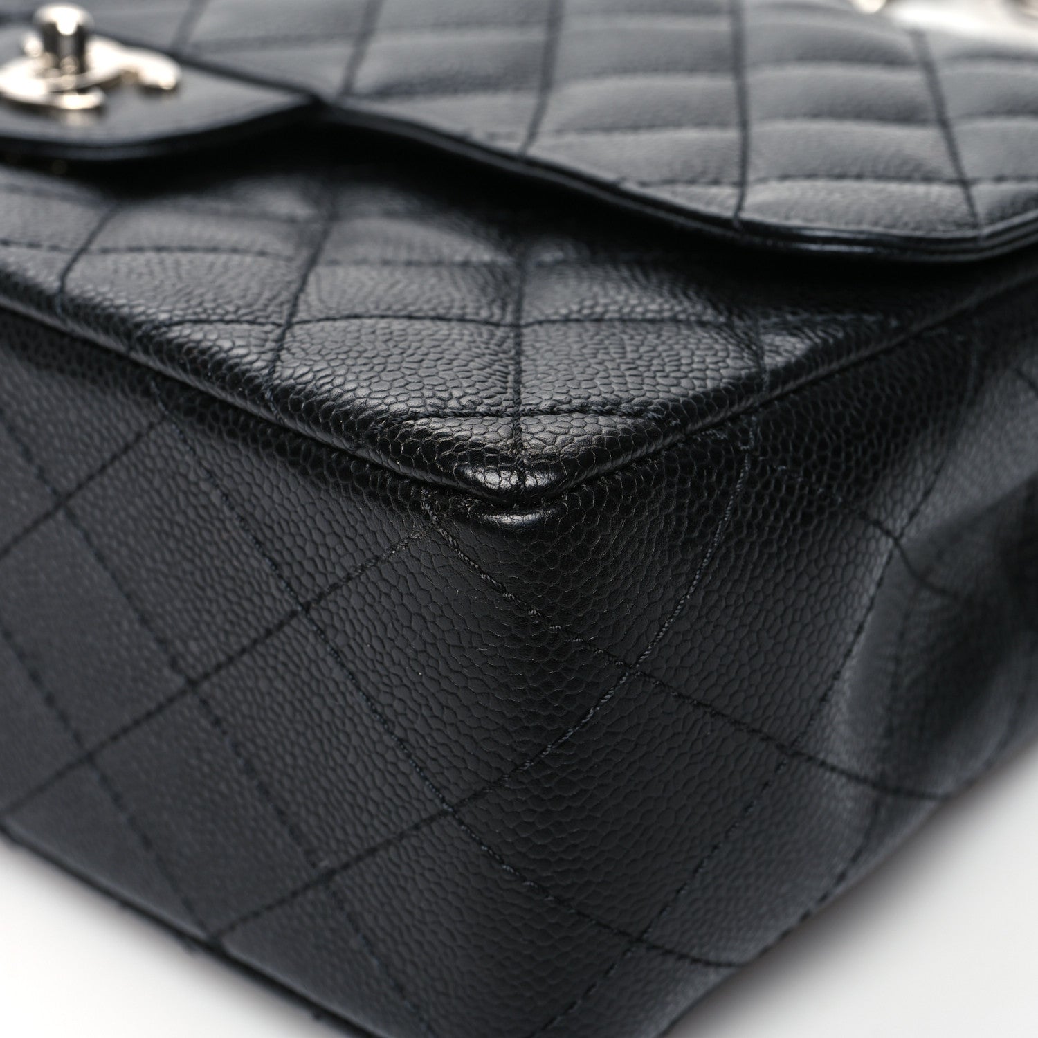 Chanel Caviar Quilted Jumbo Single Flap Black 10 of 12