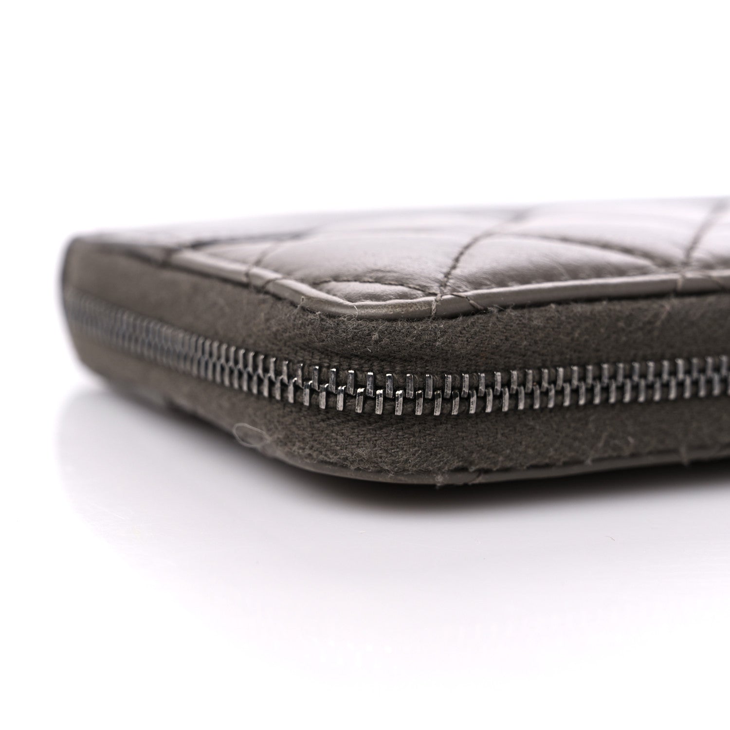 Chanel Aged Calfskin Quilted Small Gabrielle Zip Around Wallet Khaki 11 of 12