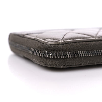 Chanel Aged Calfskin Quilted Small Gabrielle Zip Around Wallet Khaki 11 of 12