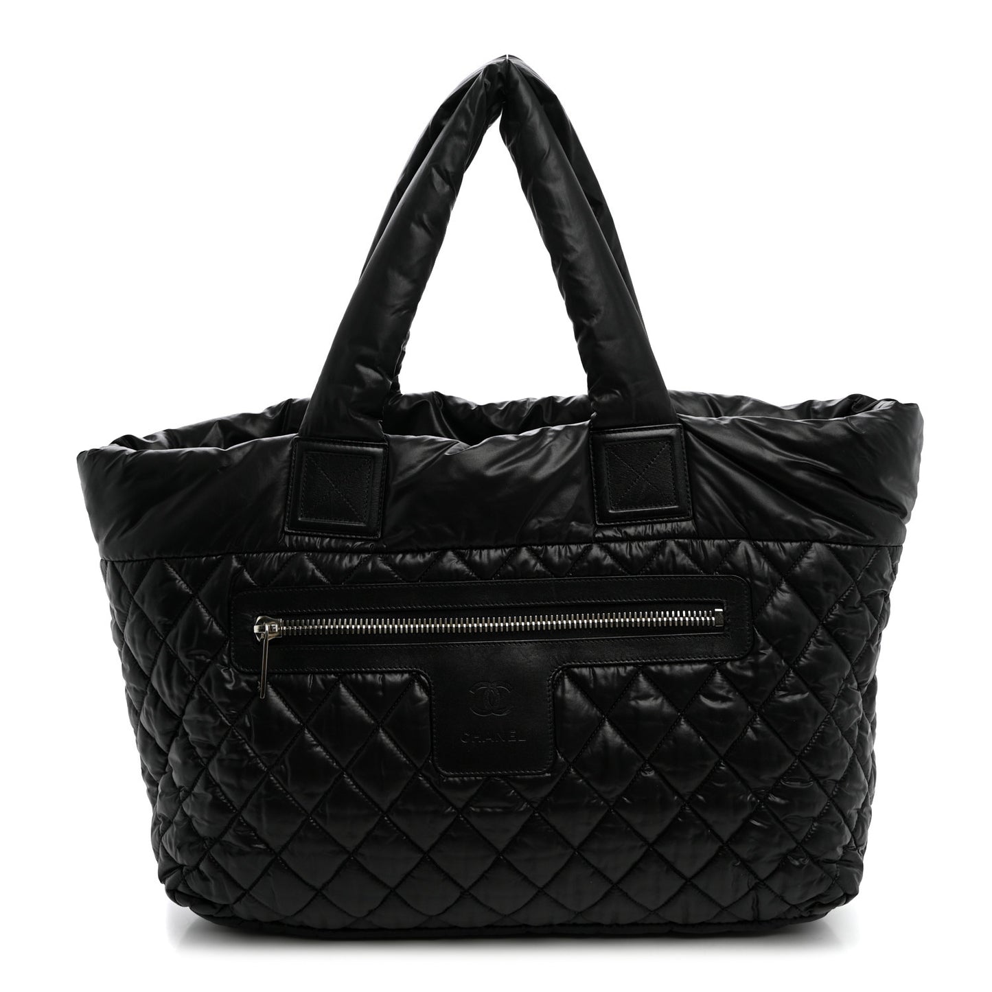 Nylon Quilted Large Coco Cocoon Tote Black