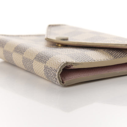 Louis Vuitton Damier Azur Victorine Wallet Rose Ballerine 9 of 10