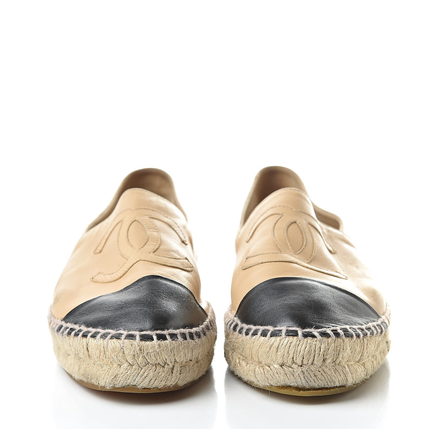Lambskin CC Espadrilles 40 Beige Black