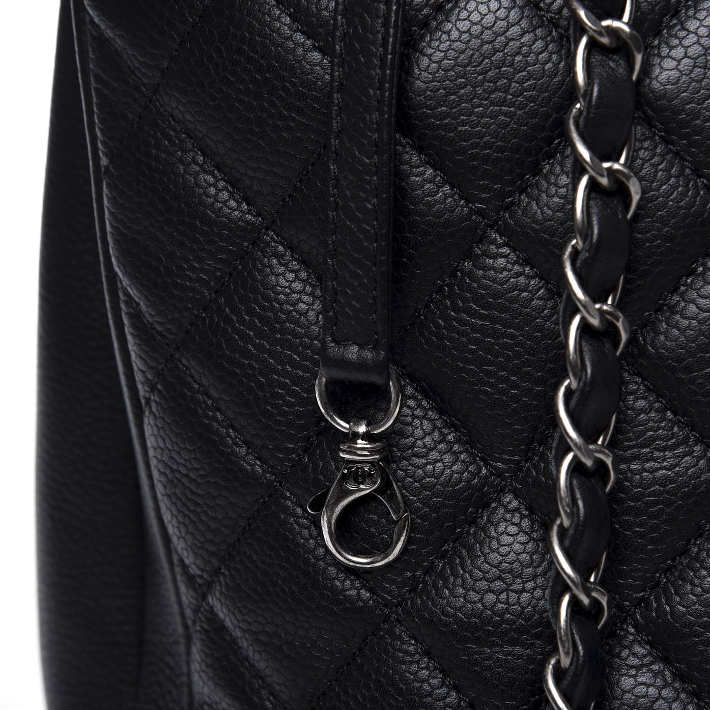 Caviar Quilted Urban Companion Shopping Tote Black