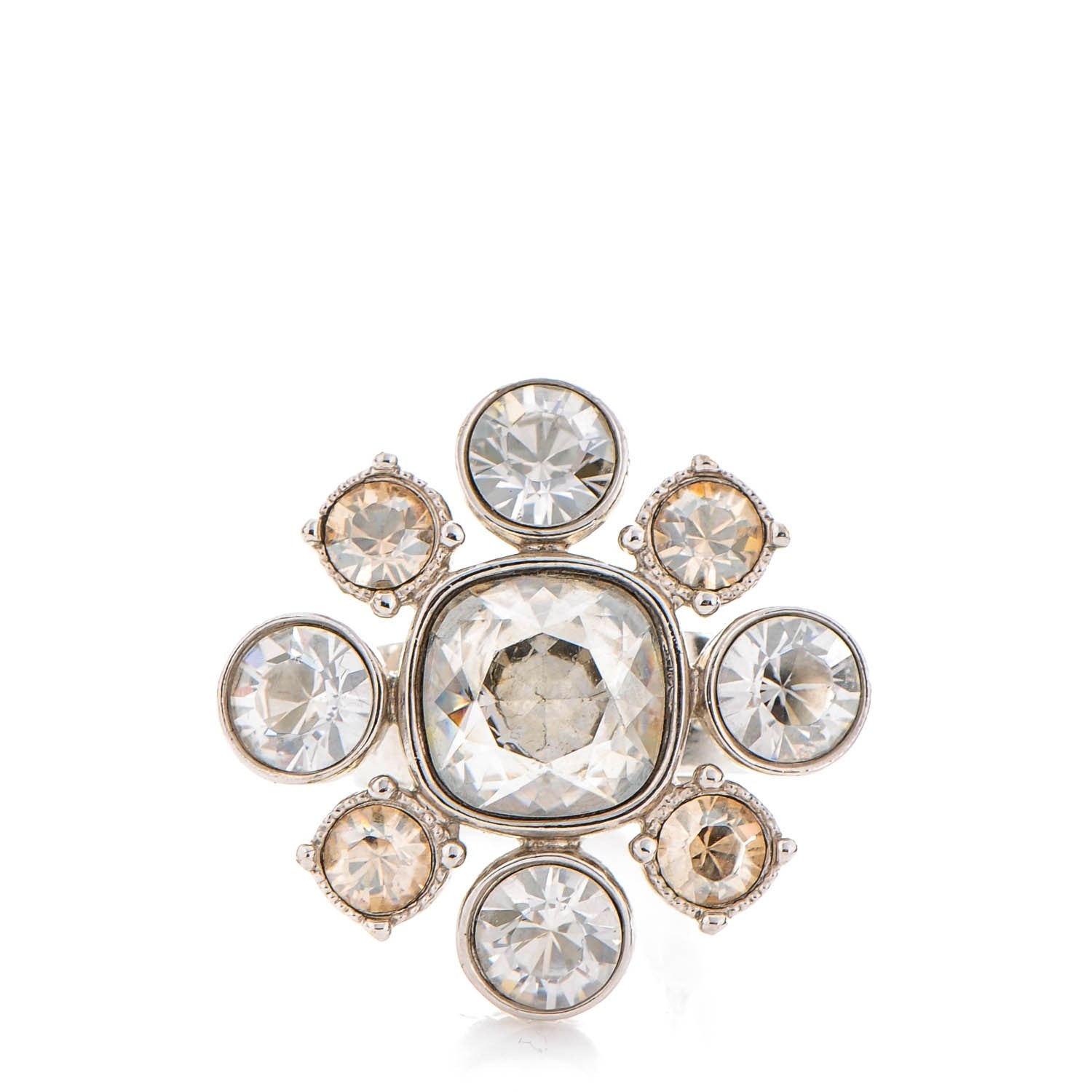 Chanel Crystal Ring 6.5 Silver 1 of 6