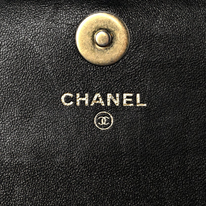 Chanel Goatskin Quilted Chanel 19 Glasses Case With Chain Black 6 of 10