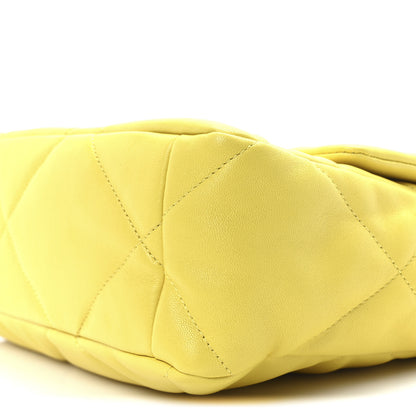 Chanel Lambskin Quilted Large Chanel 19 Flap Yellow 10 of 10