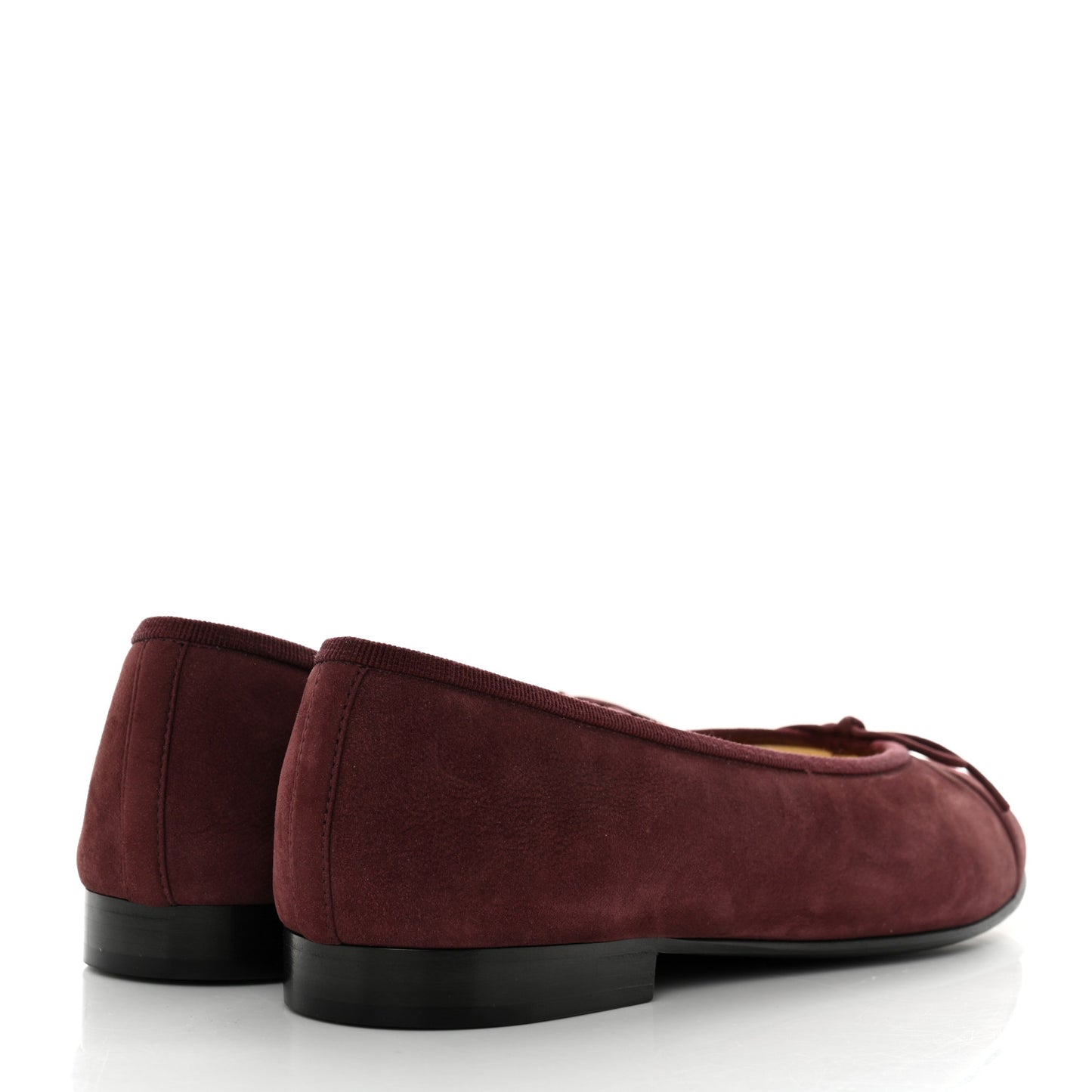 Suede Cap Toe CC Ballerina Flats 36.5 Burgundy