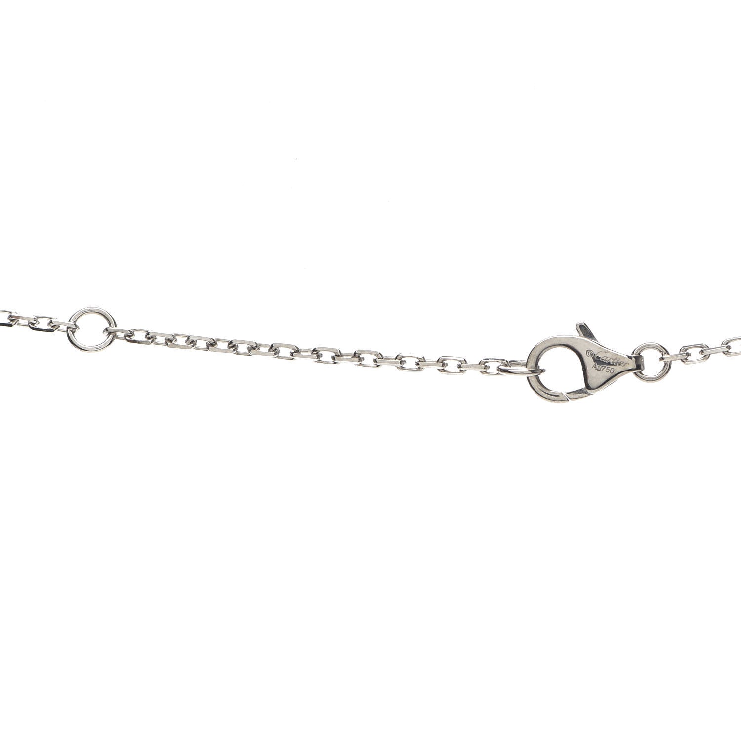 Cartier 18K White Gold Diamond Interlocking LOVE Paved Necklace 6 of 7