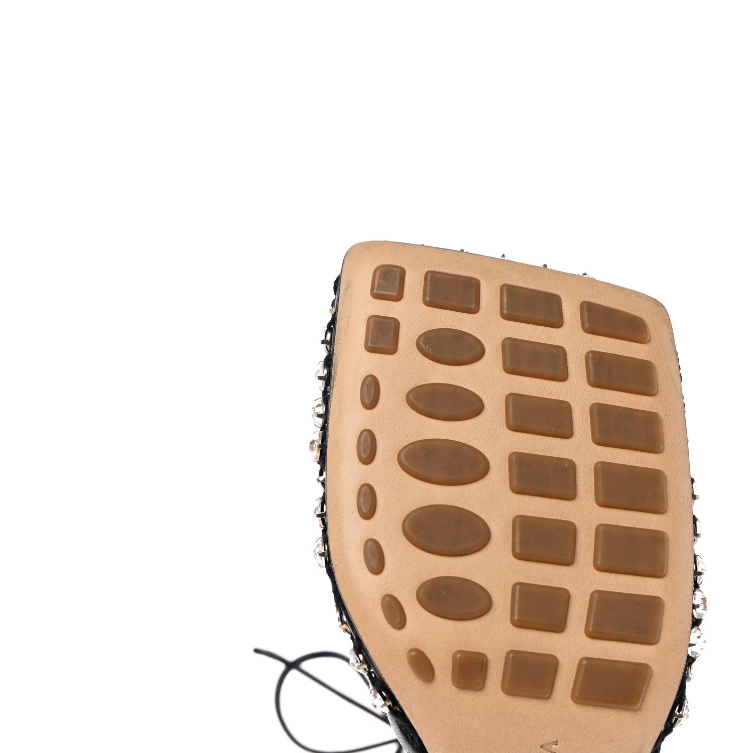 Bottega Veneta Mesh Nappa Crystal Embellished Sparkle Stretch Ankle Tie Sandals 35 Black 9 of 12