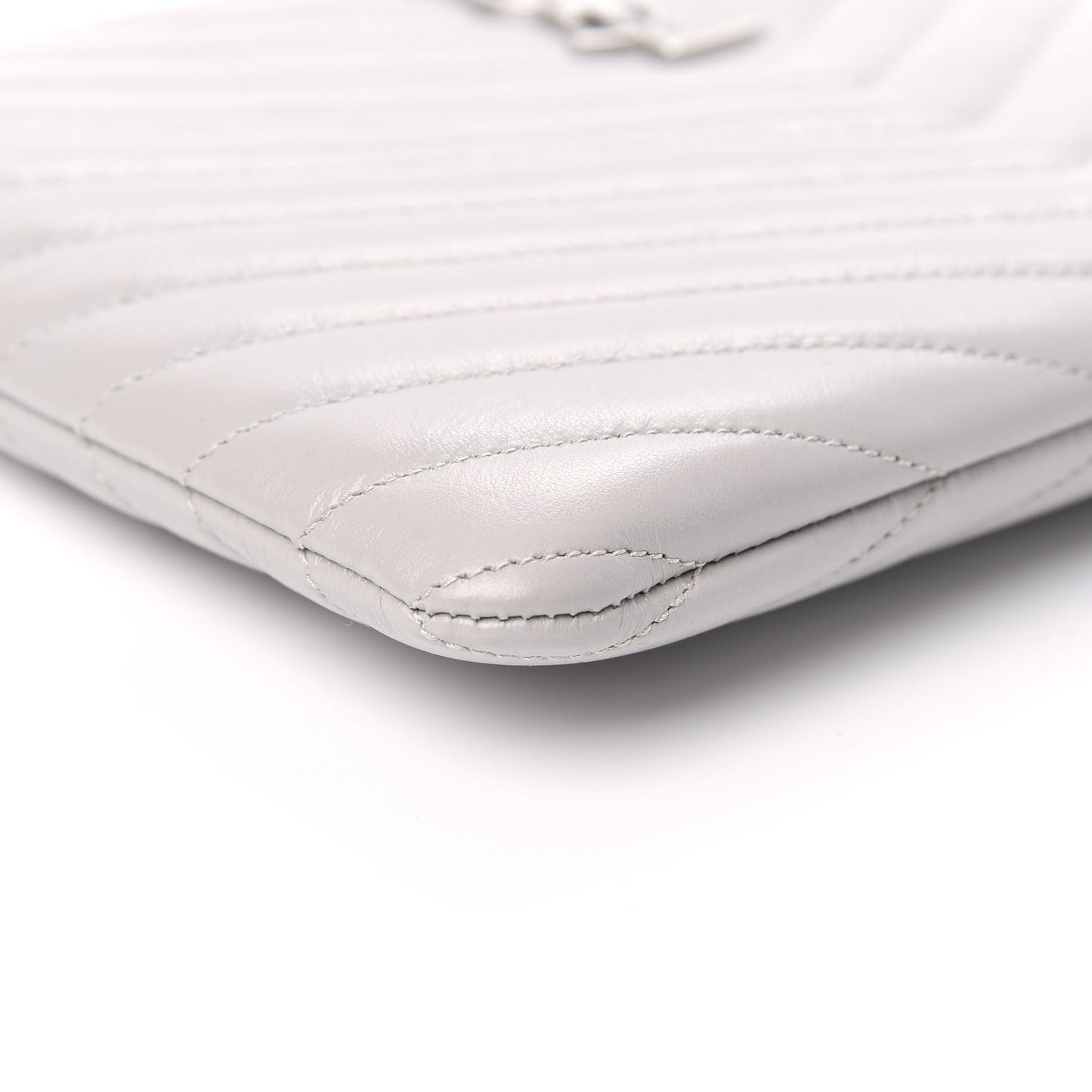 Calfskin Matelasse Chevron Monogram A5 Wristlet Granite