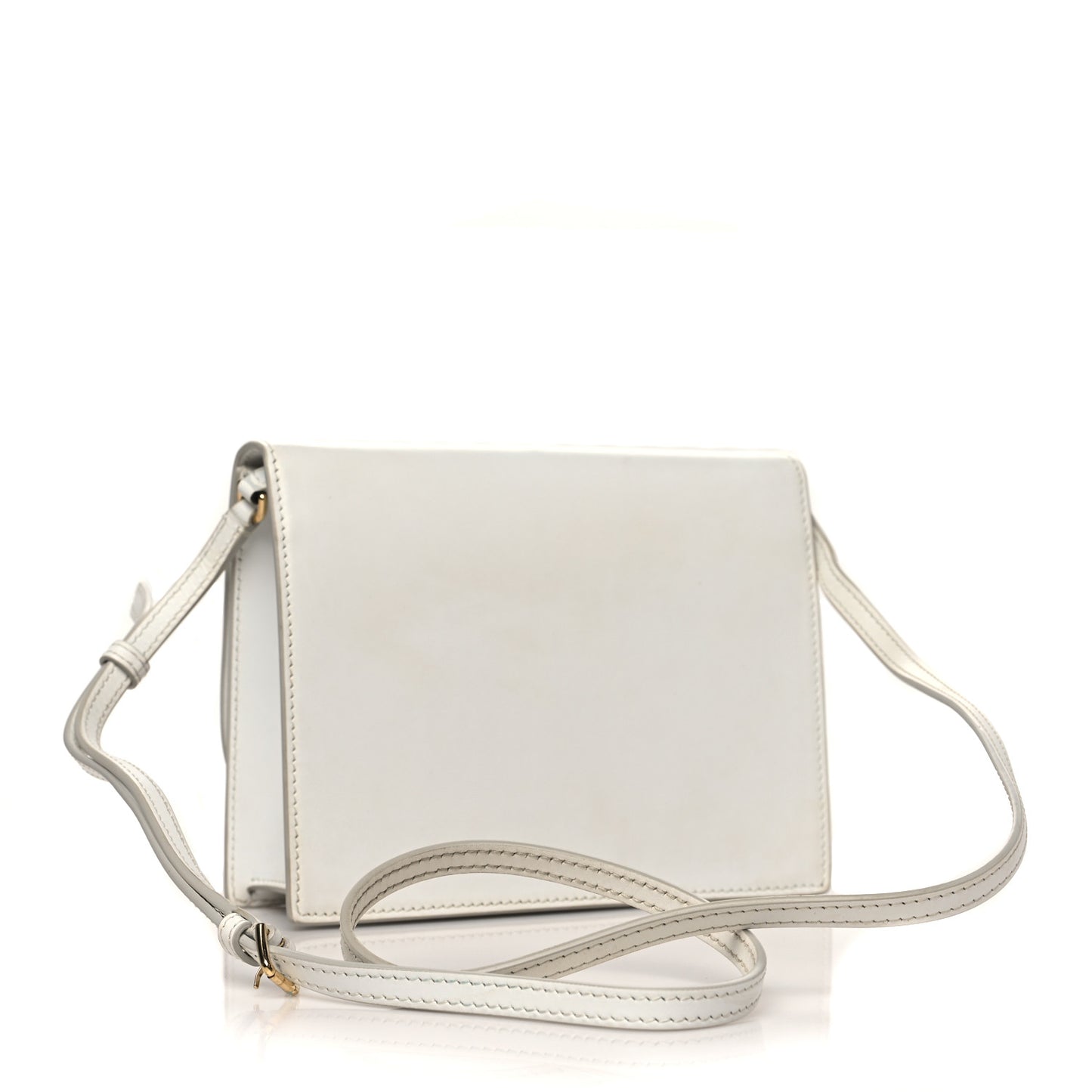 Calfskin DG Logo Flap Crossbody Bag White