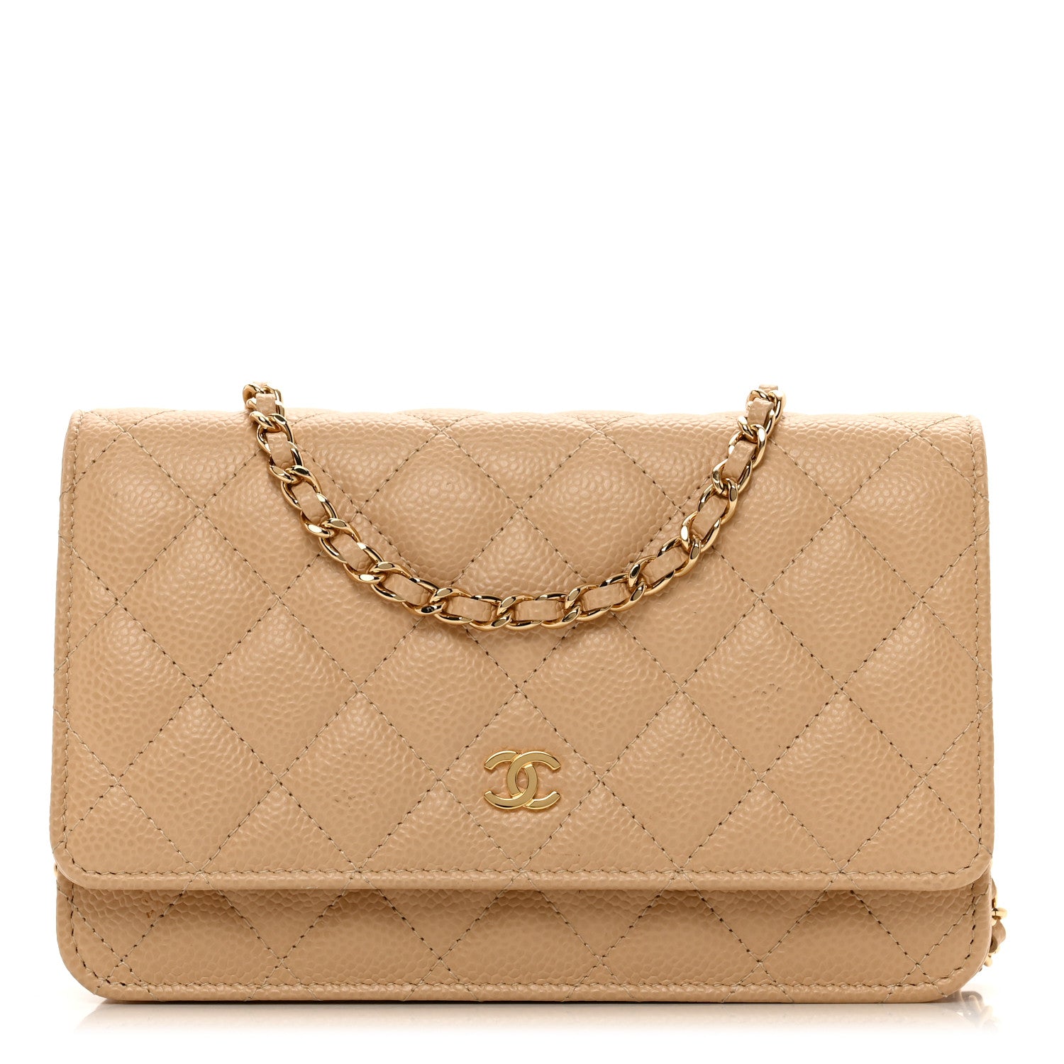 Chanel Caviar Quilted Wallet On Chain WOC Beige 1 of 11