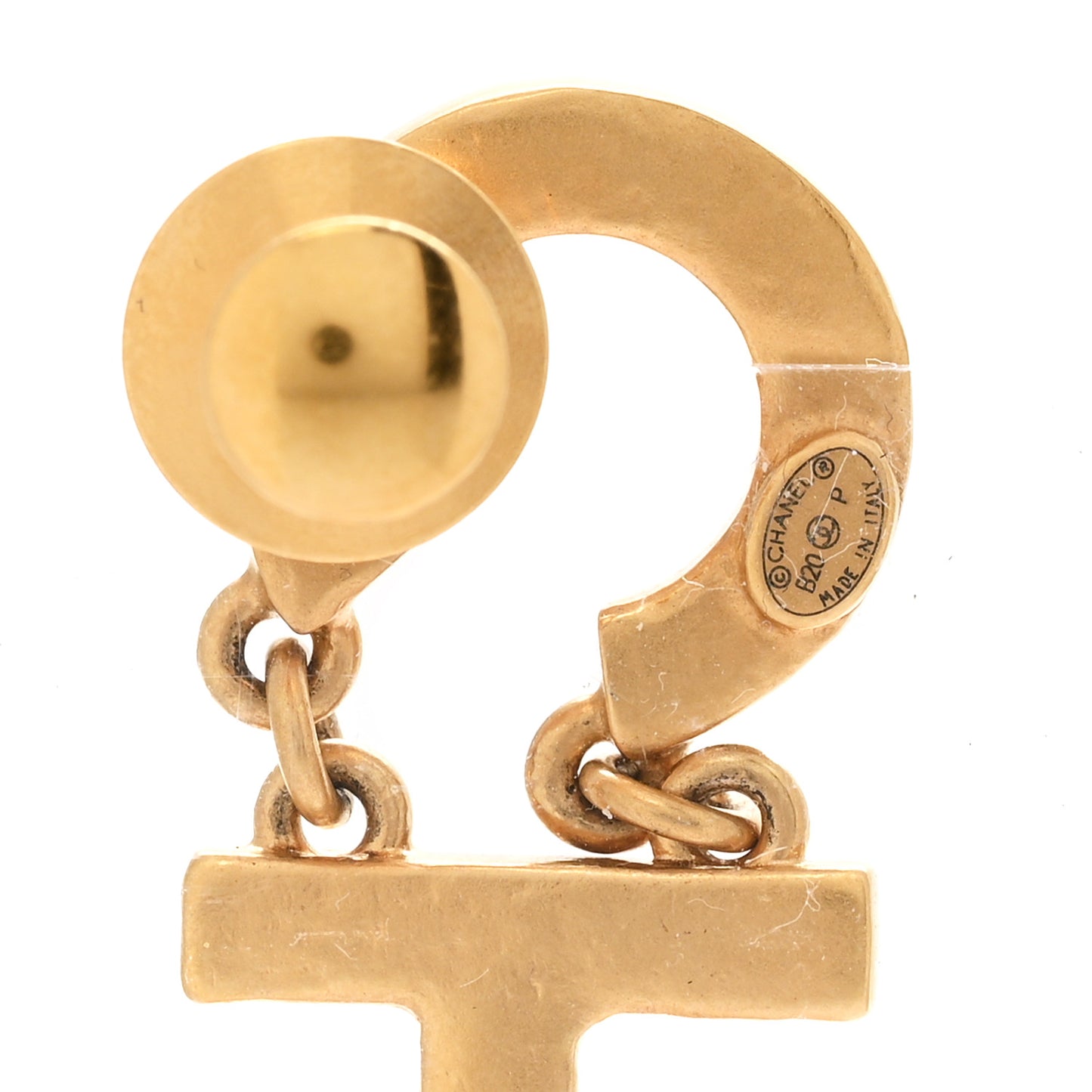 Crystal Logo Brooch Gold