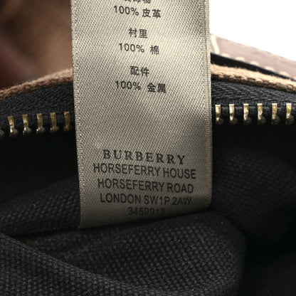 Burberry Grainy Calfskin House Check Canvas Small Heston Crossbody Tan Black 9 of 19