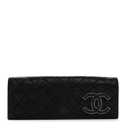 Chanel Iridescent Calfskin Crystal Quilted CC Clutch Black 1 of 7