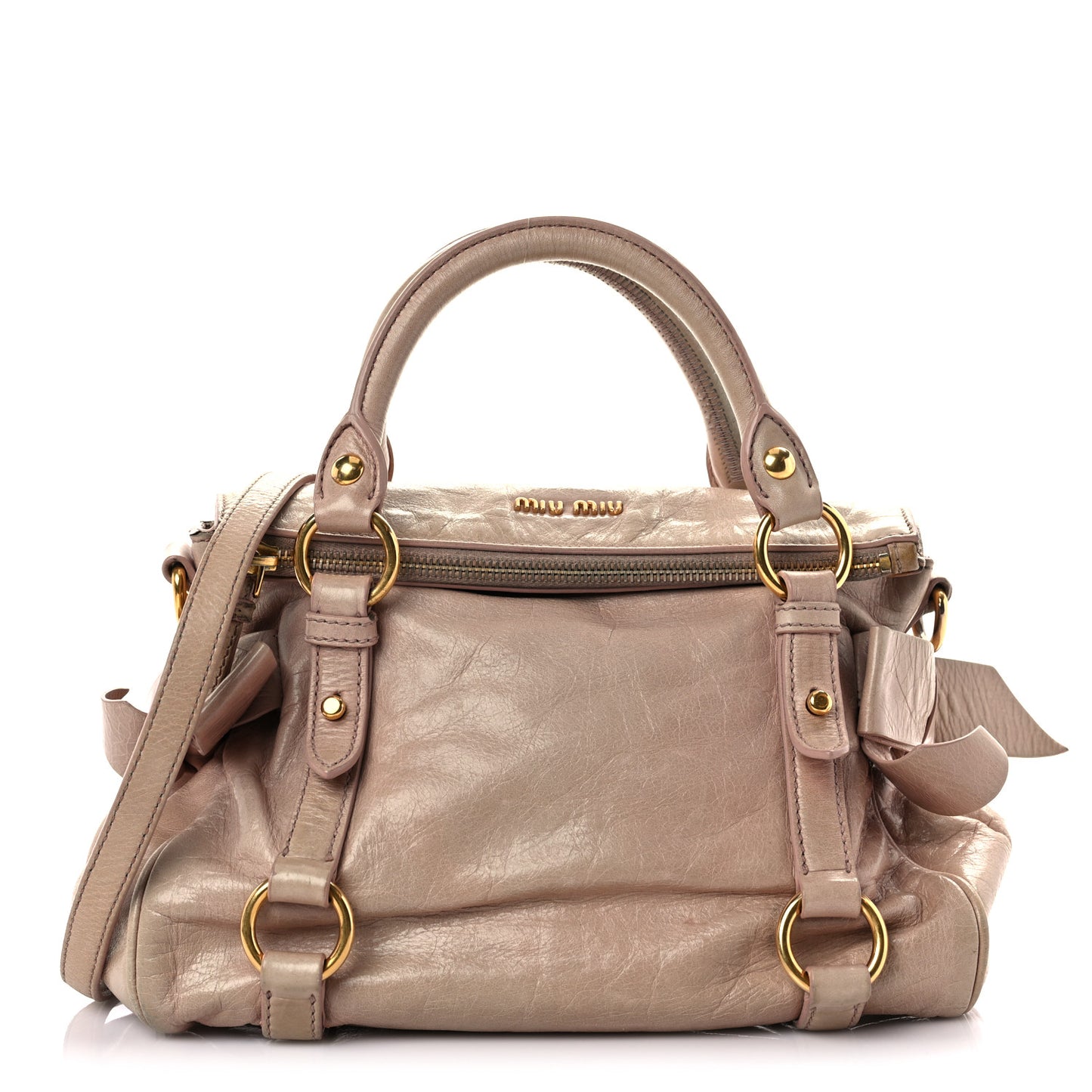 Vitello Lux Mini Bow Bag Cipria