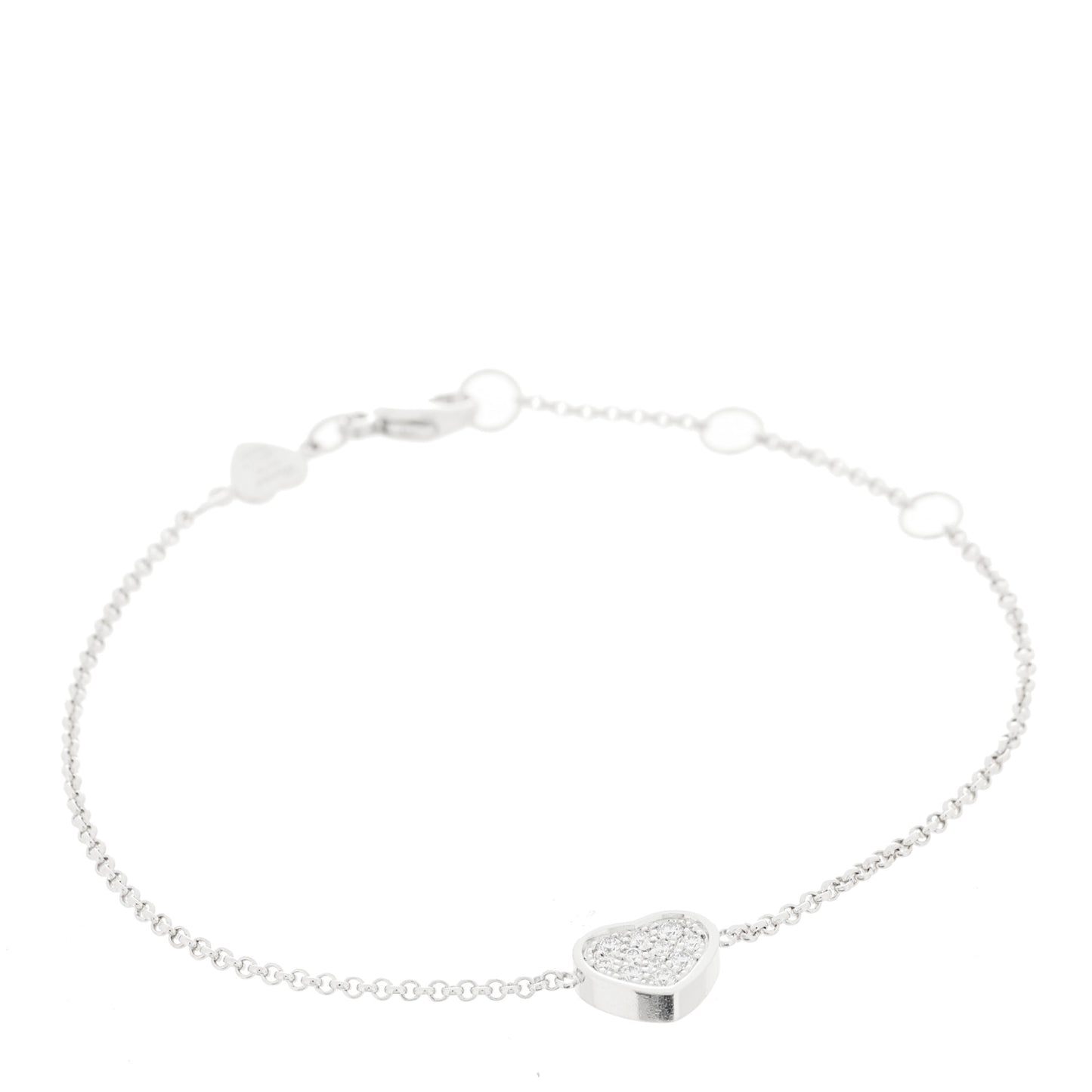 18K White Gold Diamond My Happy Hearts Pave Bracelet