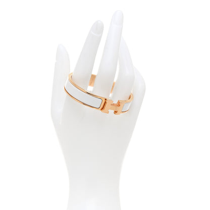 Hermes Enamel Narrow Clic Clac H Bracelet GM White 2 of 5