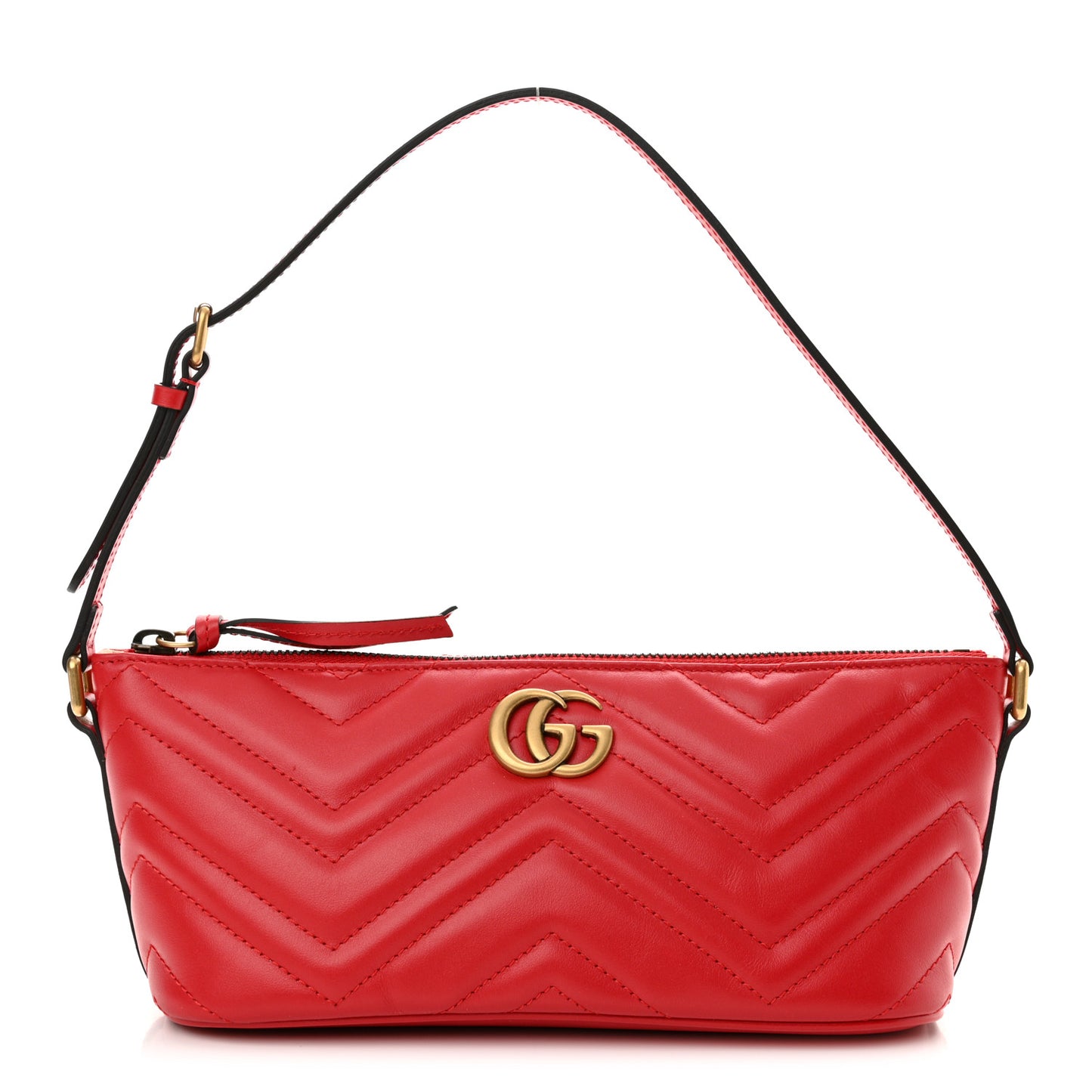 Calfskin Matelasse Chevron GG Marmont Sling Shoulder Bag Rosso