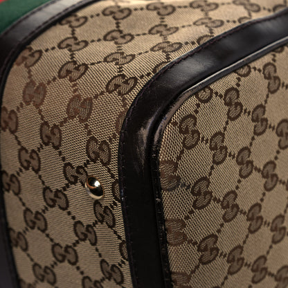 Gucci Monogram Vintage Web Medium Boston Dark Brown 10 of 21