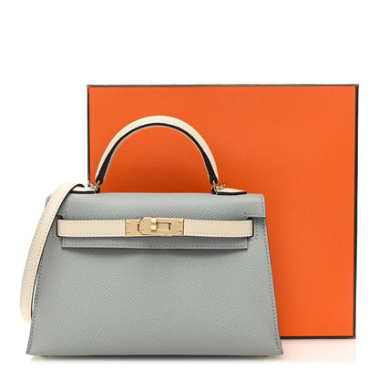 Hermes Epsom Mini Horseshoe Kelly Sellier 20 Craie Bleu Glacier 10 of 10