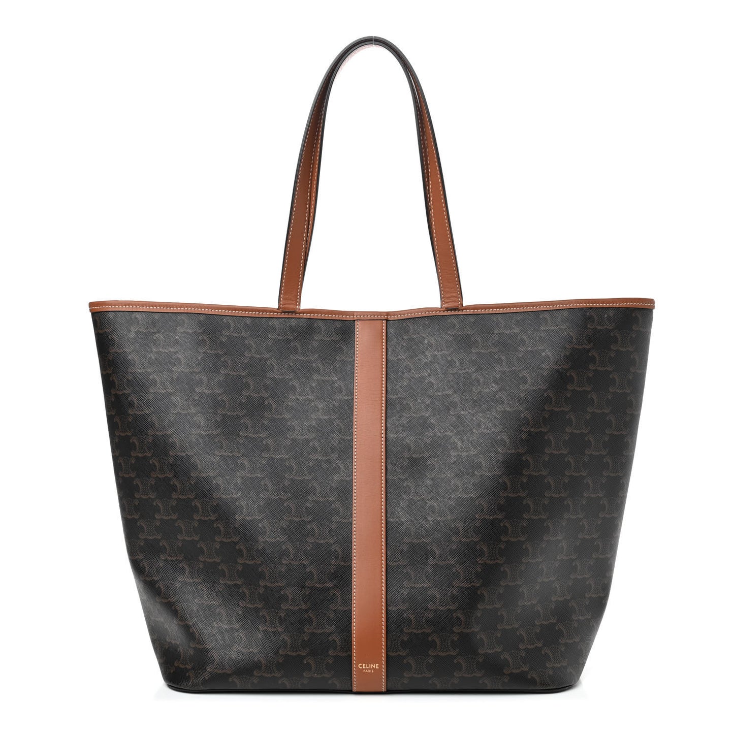 Triomphe Canvas Medium Cabas Bag Tan