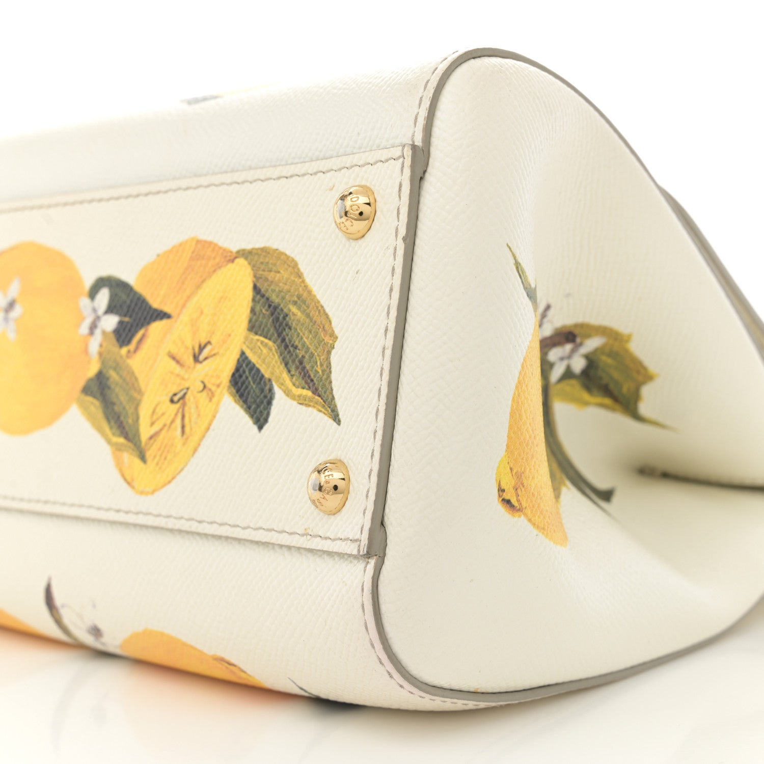 Dolce & Gabbana Dauphine Lemon Print Medium Miss Sicily Satchel White 9 of 17