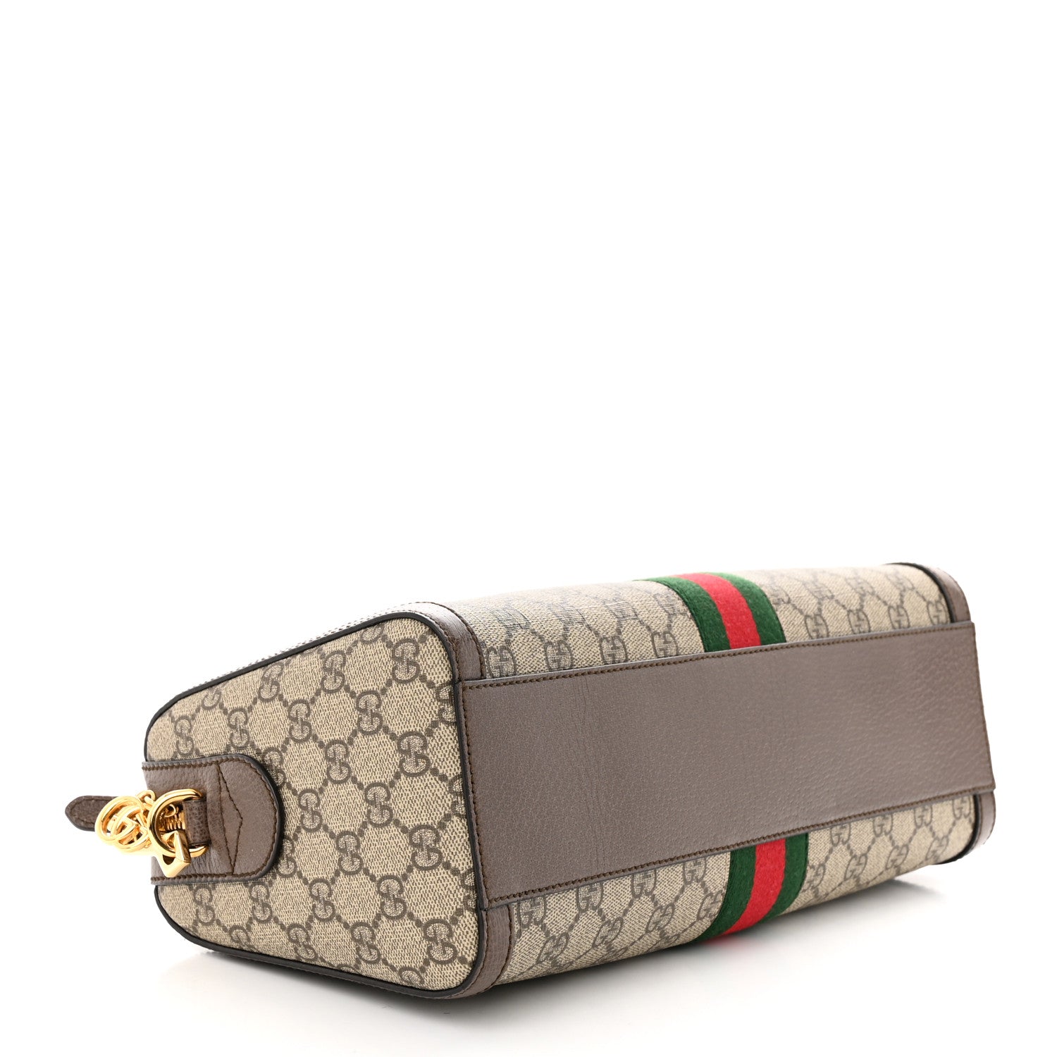 Gucci GG Supreme Monogram Web Medium Ophidia Boston Brown 4 of 11