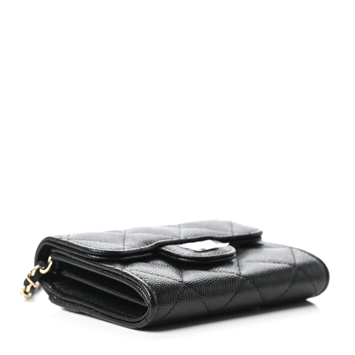 Chanel Caviar Quilted Flap Card Holder On Chain Black 4 of 11