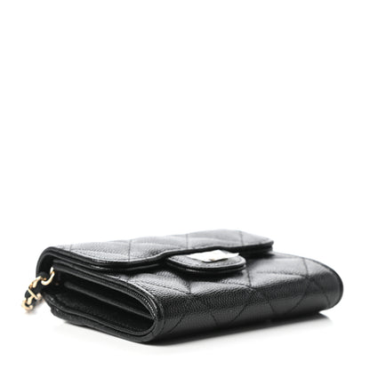 Chanel Caviar Quilted Flap Card Holder On Chain Black 4 of 11