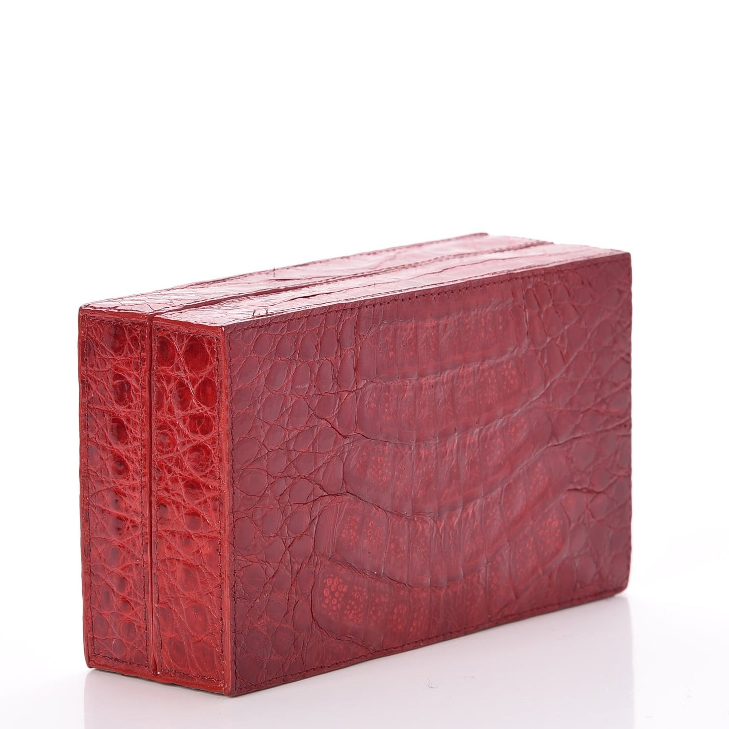 Crocodile Box Clutch Red