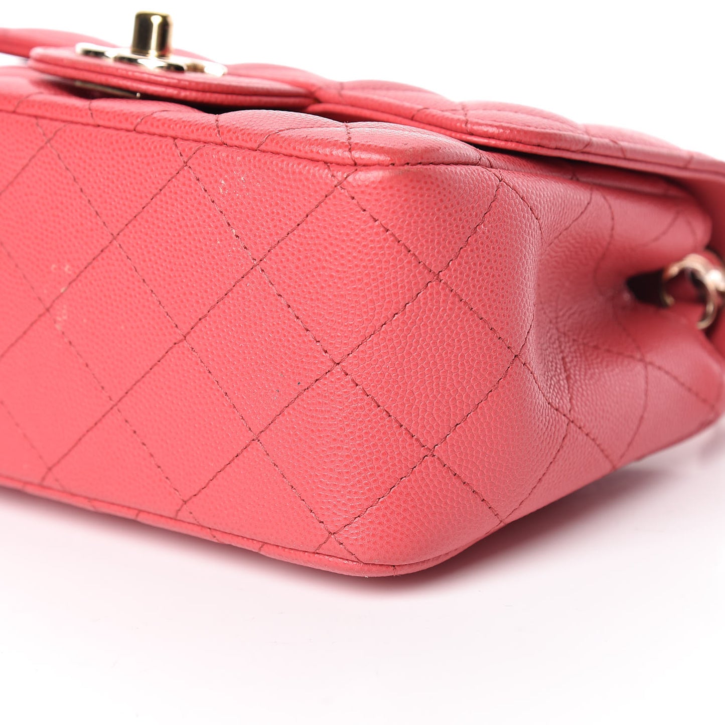 Caviar Quilted Mini Square Flap Dark Pink