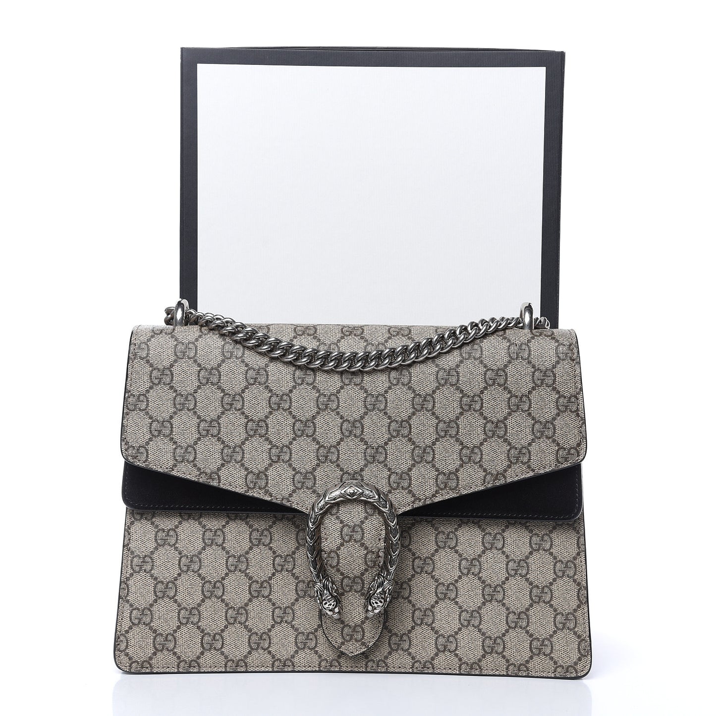 GG Supreme Monogram Medium Dionysus Shoulder Bag Black