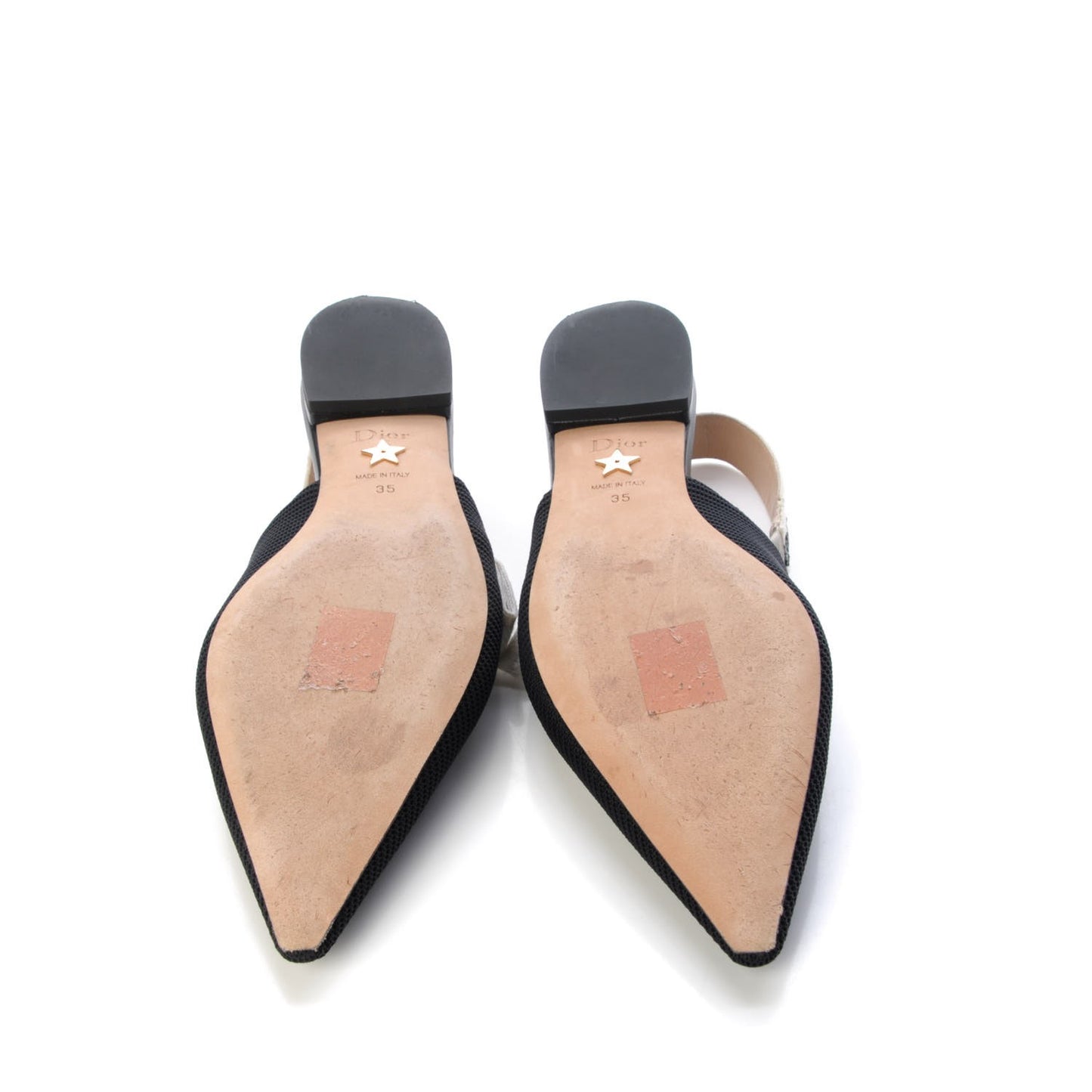Fabric Ribbon Embroidered J'Adior Sling-Back Ballet Flats 35 Black