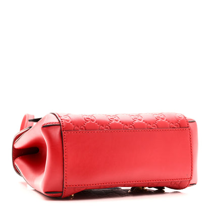 Gucci Guccissima Signature Padlock Backpack Hibiscus Red 6 of 19