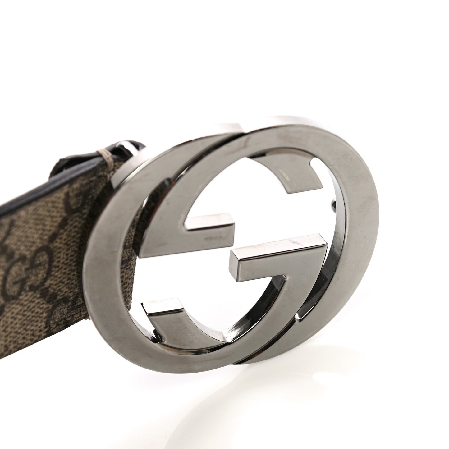 GG Plus Monogram Interlocking G Belt 80 32 Dark Brown