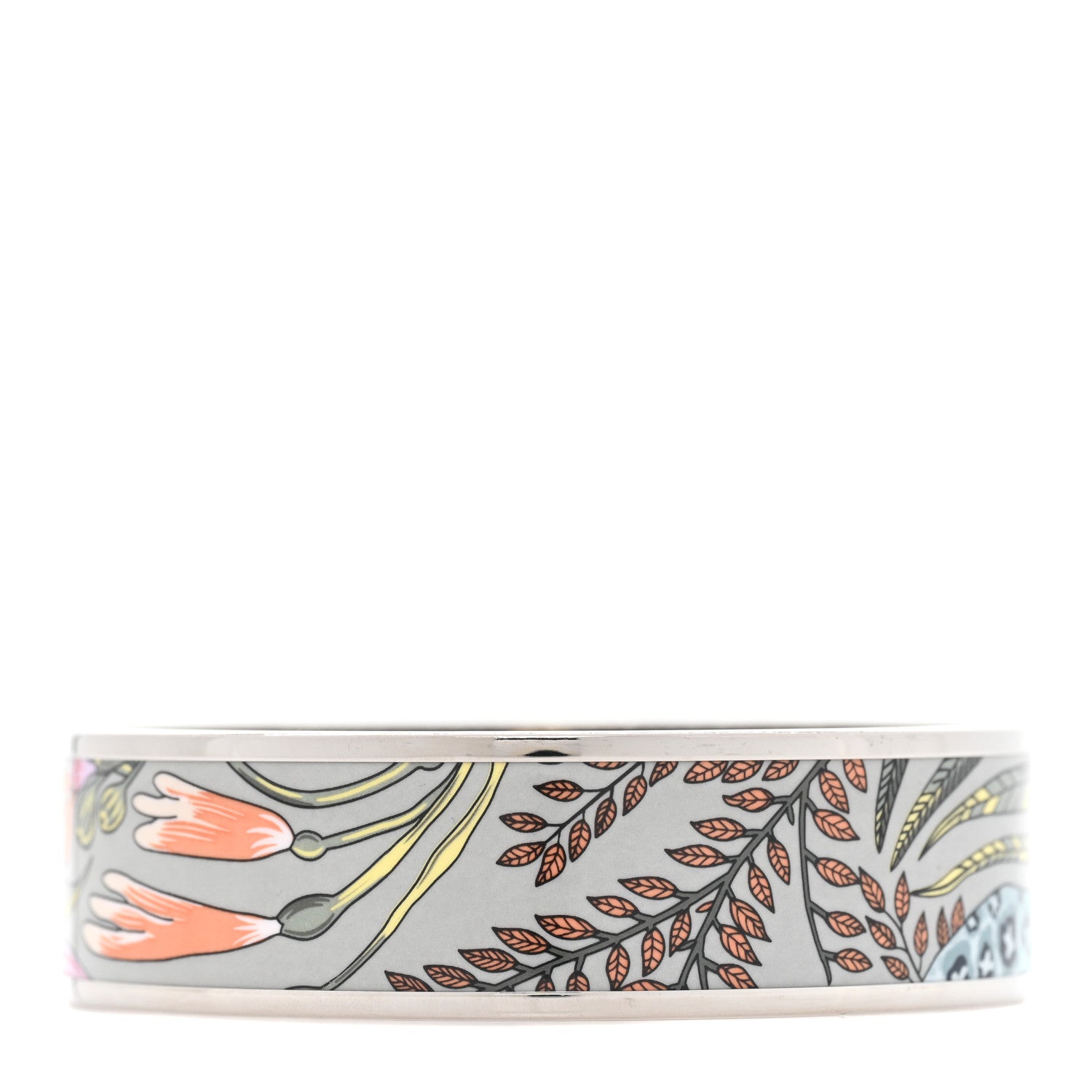 Hermes Enamel Printed Wide Le Marche de Savana Bracelet 70 Romantique 3 of 5