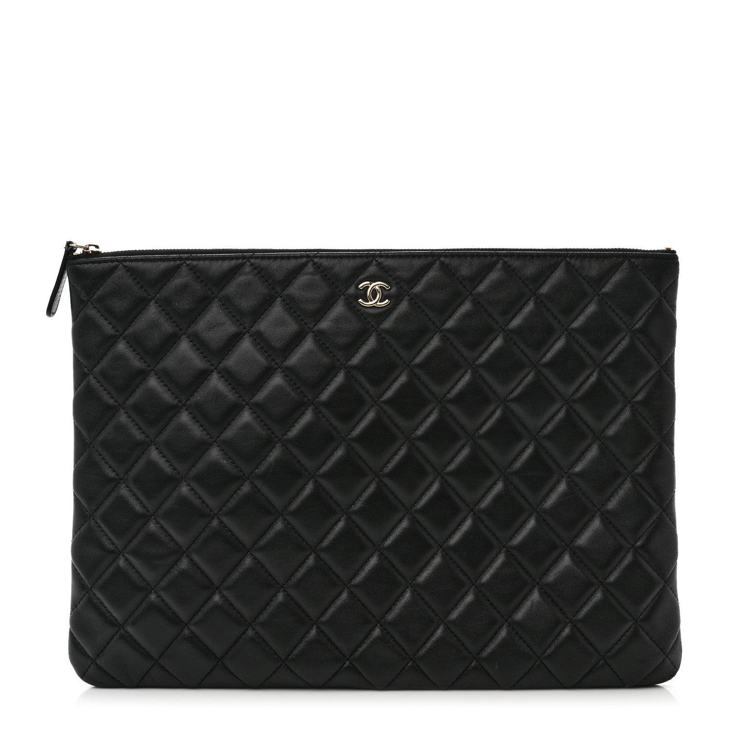 Chanel Lambskin Quilted Large Cosmetic Case Black 1 of 7