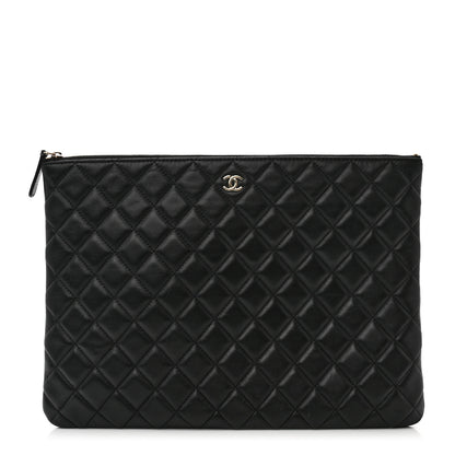 Chanel Lambskin Quilted Large Cosmetic Case Black 1 of 7