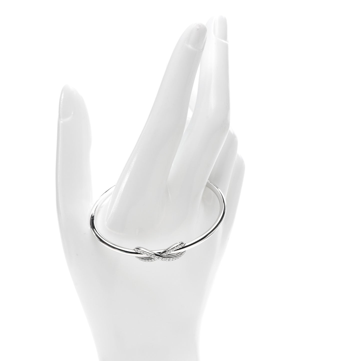 18K White Gold Diamond Infinity Cuff Bracelet