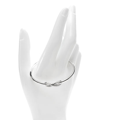 Tiffany 18K White Gold Diamond Infinity Cuff Bracelet 2 of 5